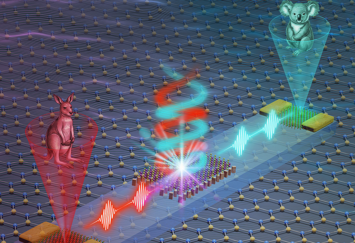Artist's illustration of photonic valleytronic chip
